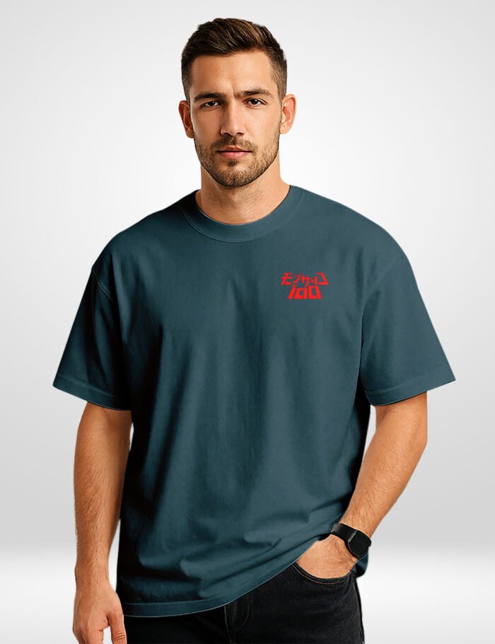 Mob Psycho 100 Oversized T-Shirt – Buffring Anime Tee front.1 Mob Psycho 100 Oversized T-Shirt – Buffring Anime Tee front.1