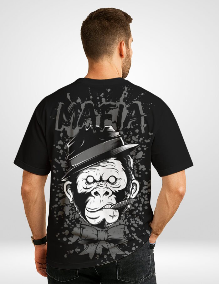 Mafia Oversized T-Shirt – Streetwear Gangster Graphic Cotton Tee back