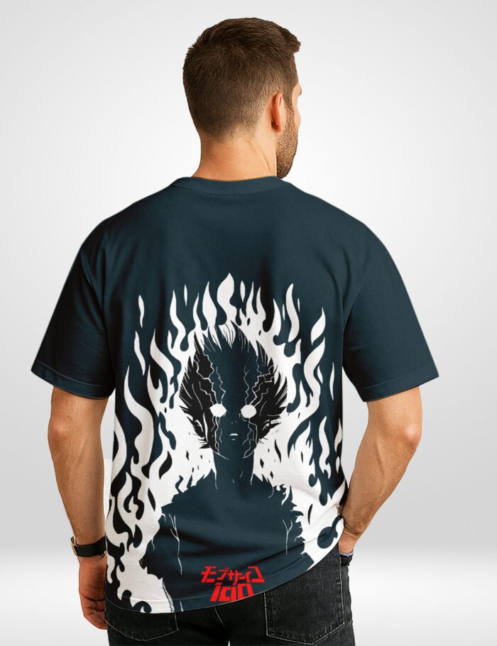 Mob Psycho 100 Oversized T-Shirt – Buffring Anime Tee back 2 Mob Psycho 100 Oversized T-Shirt – Buffring Anime Tee back 2