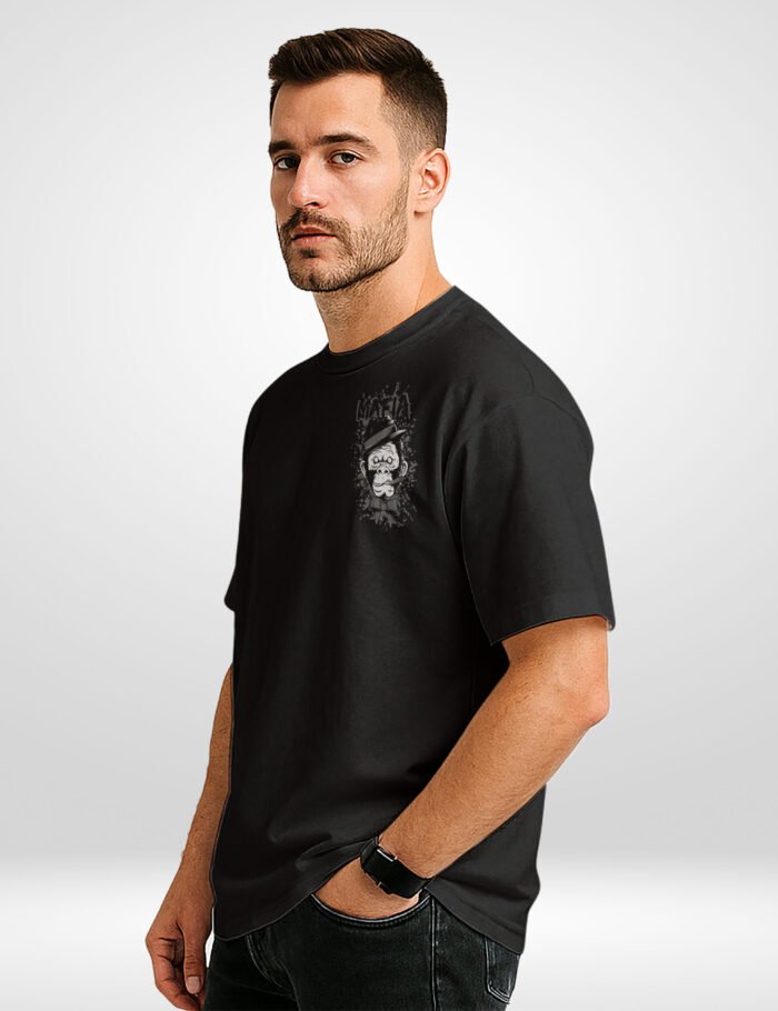 5Mafia Oversized T-Shirt – Streetwear Gangster Graphic Cotton Tee side view