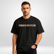 Attack on Titan Oversized T Shirt with Shingeki no Kyojin Text – Front