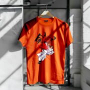 Kenshin Oversized T Shirt Orange Design – Anime Samurai Print hanger