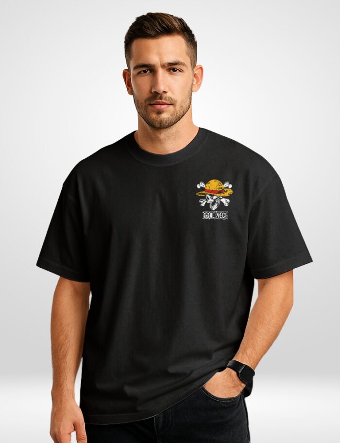 One Piece Gear 5 Luffy Oversized T Shirt – Black Edition front by BUFFRING.jpg