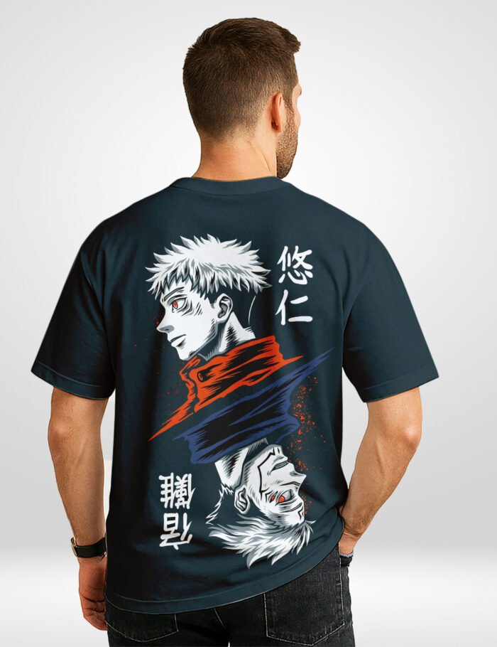 Yuji Sukuna Oversized T-Shirt Back View Yuji Sukuna Oversized T-Shirt Back View