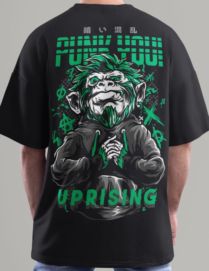 punk oversized t-shirt back print zoom