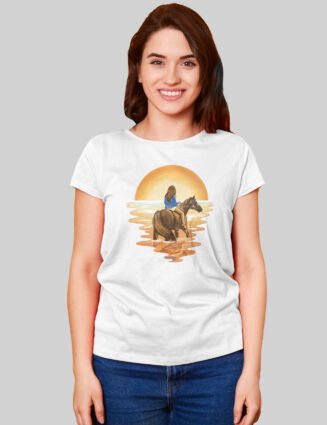 sunset horse rider t-shirt
