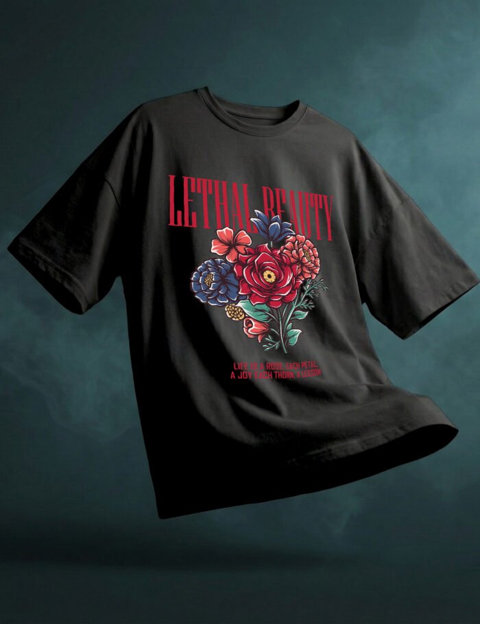 BUFFRING Lethal Beauty Oversized T-Shirt – Premium Streetwear Floral Design_ BUFFRING Lethal Beauty Oversized T-Shirt – Premium Streetwear Floral Design_01